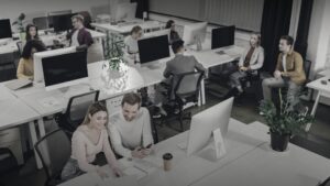 Busy coworking office