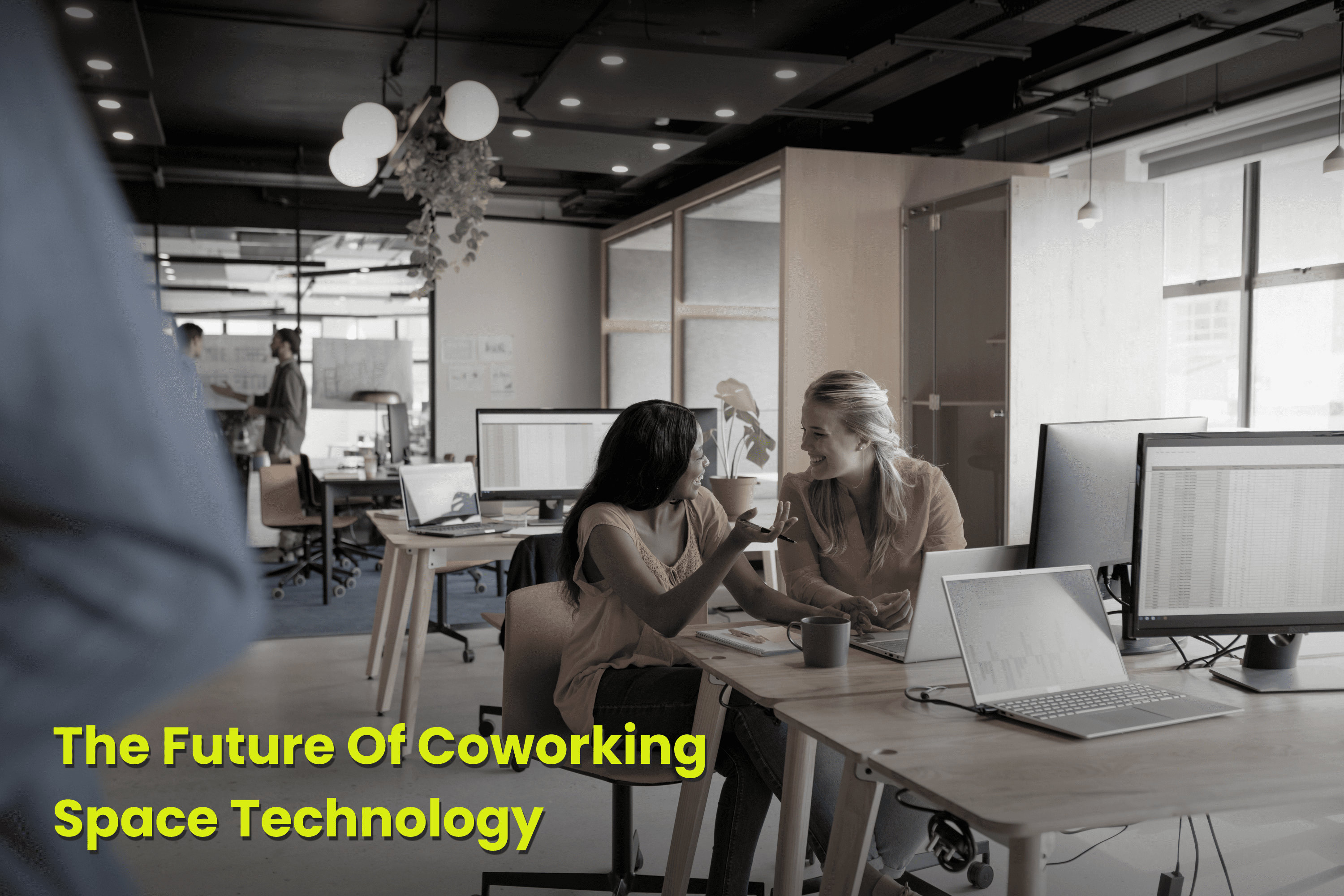 Colleagues collaborating in a coworking space