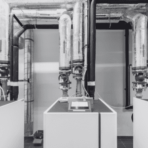 Heat pump room in commercial building